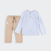 Костюм для хлопчика КС813 трикотаж-двунитка Бембі 4G0-блакитний-бежевий
