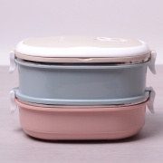 Ланчбокс подвійний Kamille 1400мл пластиковий корпус 2125