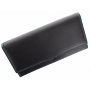 Жіночий шкіряний гаманець Visconti CD-21 - Topaz black aqua