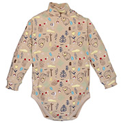 Боді 1409252ежб інтерлок із підчосом Татошка бежевий із принтом