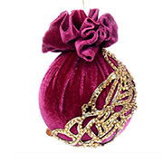 Елочный шар с золотым украшением Бордовая феерия 8см Lefard 085-110