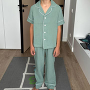 Дитяча муслінова піжама Viva штани та сорочка з коротким рукавом Cosy евкаліпт VIMUЕ5457