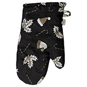 Новогодняя рукавица-прихватка Шапочки на черном Прованс