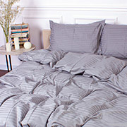 Постільна білизна 30-0010 Light Gray сатин-страйп MirSon