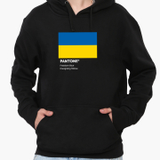 Худі чоловічий Україна Пантон MobiPrint 9225-3758 чорний