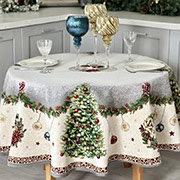 Кругла гобеленова новорічна скатертина Rabeto LiMaSo
