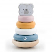 Дерев'яна пірамідка Viga Toys PolarB Білий ведмедик, неваляшка 44005