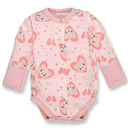 Боді для дівчинки 1402253влю футер Татошка рожевий з принтом