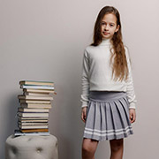 Спідниця-плісе Art Knit сіра зі смужками