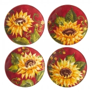 Набір десертних тарілок 15 см 4 предмета Соняшники на заході Certified International 22230-set