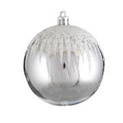 Игрушка новогодняя Шар 8 см Yes! Fun 972904 серебристый заснеженный