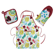 Набір кухонний фартух рукавиця прихватка Red cherries Прованс