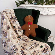 Плед в'язаний Імбирні будиночки Прованс беж