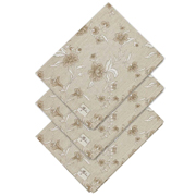 Набір серветок бавовняних 3 шт Квіти бежеві Прованс