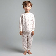 Піжама 0810202бзо велсофт Татошка молочний з принтом