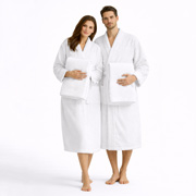 Набір 2 халати махрові турецькі двосторонні махра SoundSleep білий унісекс 100% бавовна XL + в подарунок 2 махрові банні рушники 100х150см