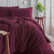 Комплект постільної білизни SoundSleep Stonewash бургунді