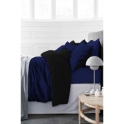 Комплект постільної білизни MirSon 4052 + 0055 Storm Темно-синій і Чорний