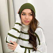 Шапка в'язана Jolie Art Knit хакі