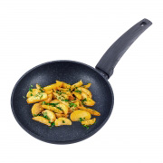 Сковорода 20см с антипригарным покрытием Black marble из алюминия для индукции и газа Kamille 4121