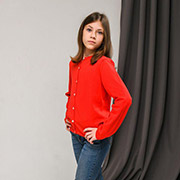 Кофта на гудзиках для дівчинки Дженіс Art Knit морквяно-червоний