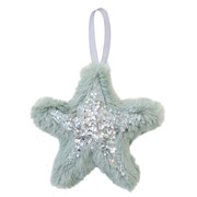Звезда пушистая с декором 16х16 см Yes! Fun 973539 ментоловая