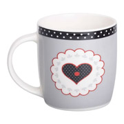 Чашка порцелянова 400 мл I Love You Liling Rongxiang Ceramic RX-N240147G сіра з чорним