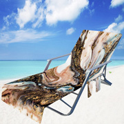 Рушник для шезлонга з кишенями Homytex абстракція коричнева