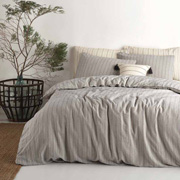 Набір комплект постільної білизни SoundSleep Stonewash Tommy dark сірий + в подарунок кухонні махрові рушники турецькі жаккардові 2 шт