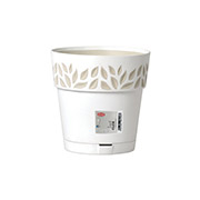 Горщик пластиковий круглий з автополивом Opera Cloe 25 см Stefanplast 94100 білий-травертин