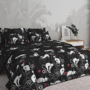 Постельное белье Игривые муркотики black 101410 бязь-люкс Selena