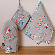 Набір Happy Holidays сірий Прованс рукавиця, прихватка, рушник