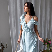 Сукня з воланами Art Knit небесна