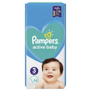 Підгузки дитячі 6-10 кг розмір 3 54 шт Active Baby-Midi Pampers 8001090948977