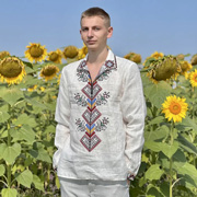 Вишиванка чоловіча з візерунком кольоровими нитками Limaso SVCH1 біла