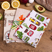 Набір із 3 кухонних рушників 644 Assorted Fruit рогожа-напівпанама Mirson