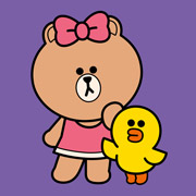 Картина за номерами 25х25 см Лайн Френдс Чоко та Саллі кольорове полотно Santi 955018