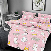 Постільна білизна для дитячого ліжечка Муркотики pink 101436 бязь-люкс Selena