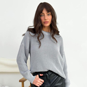 Джемпер в'язаний Cotton Art Knit сірий