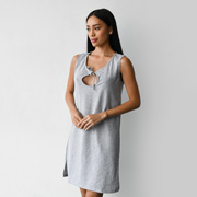 Нічна сорочка для вагітних і годуючих мам Simple Мамин Дім 24126 Сірий меланж