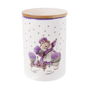 Банка для сипучих продуктів з бамбуковою кришкою 10х15 см 1000 мл Лавандові історії Lefard 940-281