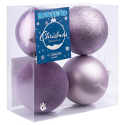 Набір ялинкових кульок 10 см 4 шт Novogod'ko 974426 бузкові