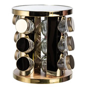 Набік банок для спецій на підставці з дзеркалом та LED-підсвічуванням 12х100 мл Yiwu HP-1358