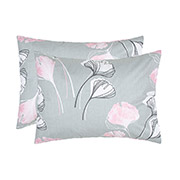 Набор из двух наволочек Гинкго Билоба бязь Home Line серо-розовый