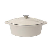 Чавунна овальна каструля 30х23 см 4л Tierra кремова 830089 NOIS
