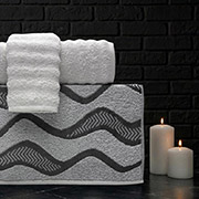 Набір із 3 махрових рушників Roy gri-krem La Maison