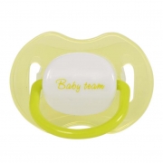 Пустушка силіконова ортодонтична з ковпачком Baby Team 0 + нічна AKT-3008