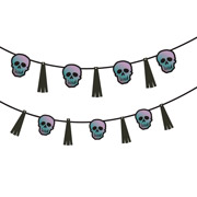 Гирлянда бумажная фигурная голографическая 3 м 13 элементов Хэллоуин Череп с кисточкой Yes! Fun 801181