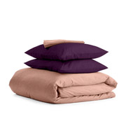 Комплект постільної білизни Cosas Сатин Бежевий ФіолетН
