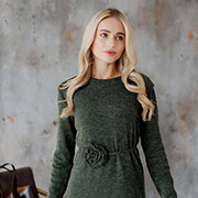 Декоративна в'язана прикраса Квітка Art Knit темно-зелена